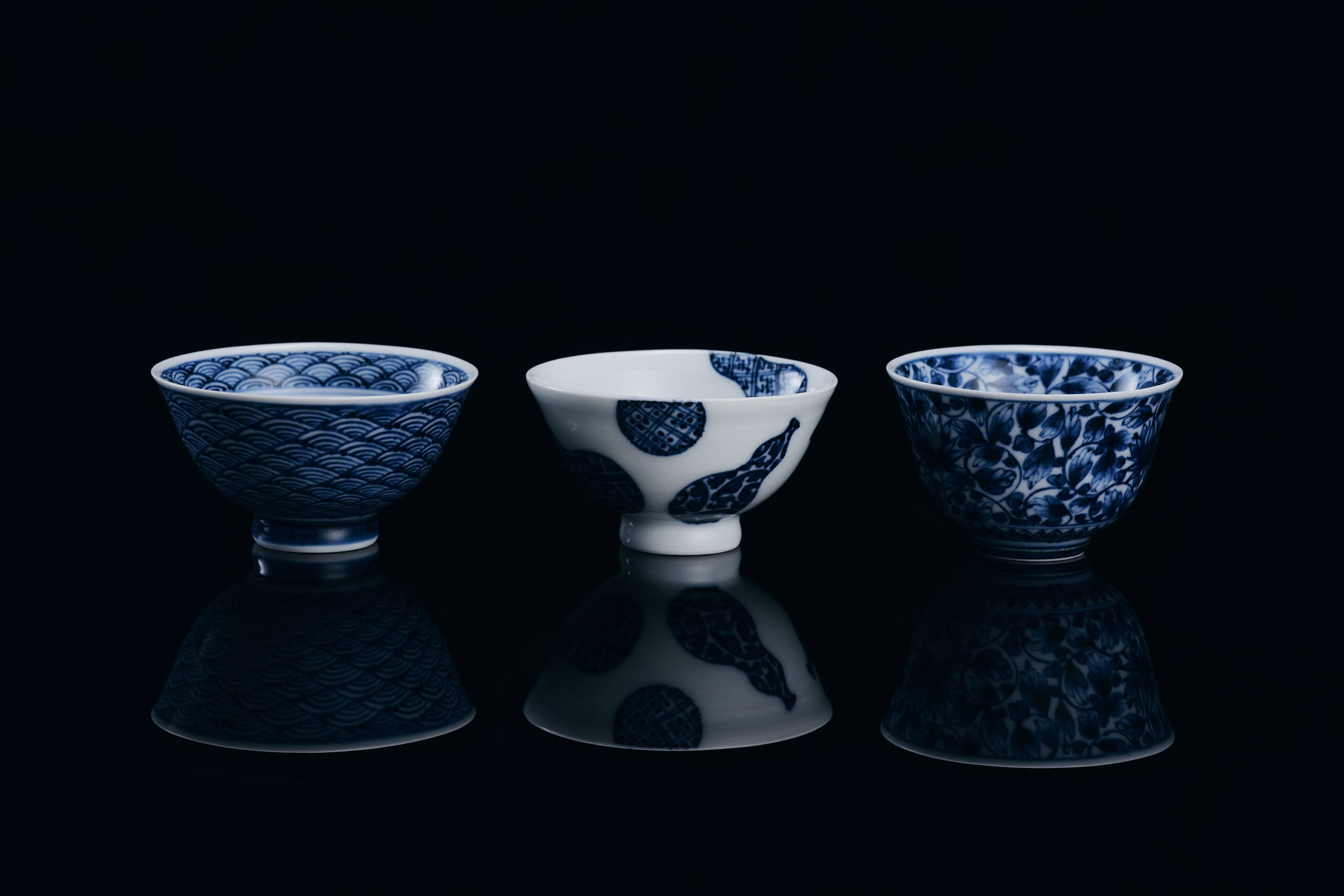Guinomi Sake Cup (Seigaiha, Gourd, Hana-karakusa) | Hirohiko